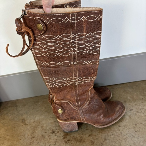 Brown Leather Knee-High Boots - Picture 7 of 14